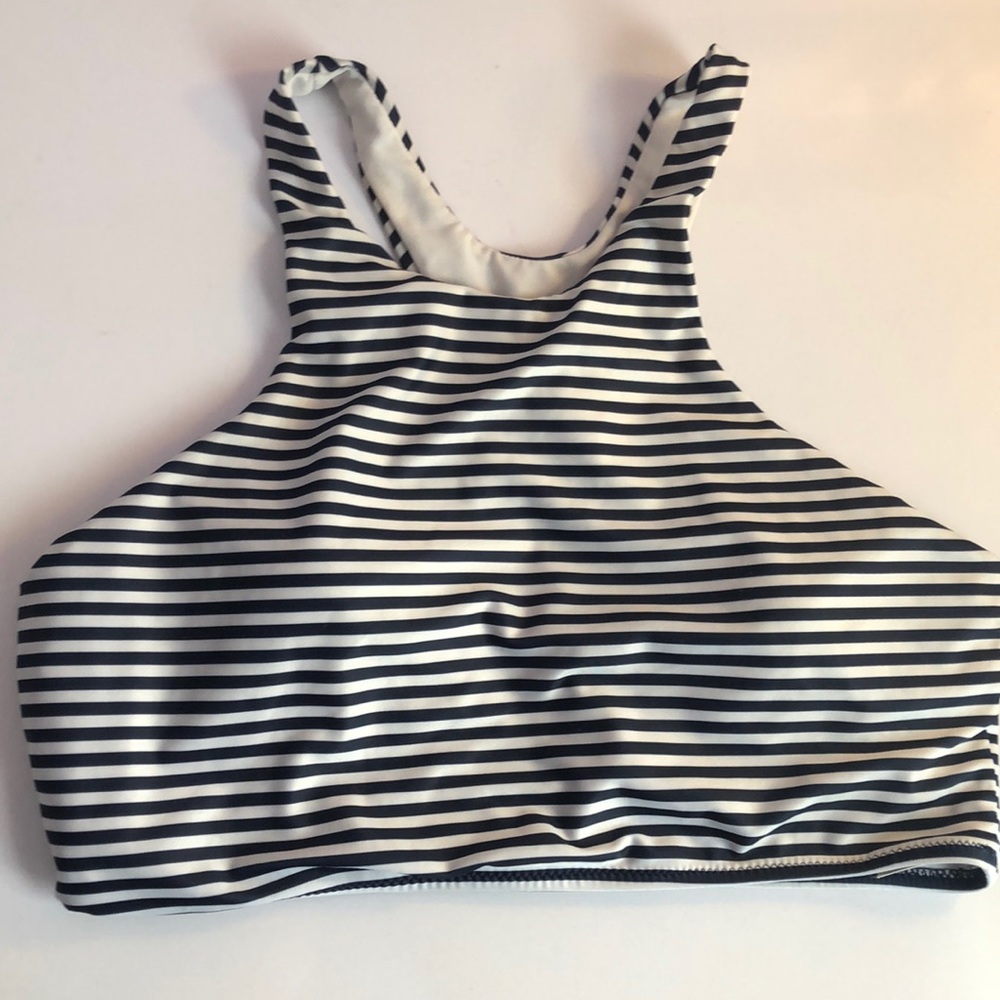 striped halter bikini top